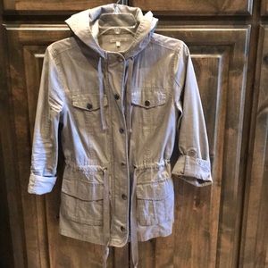 Charlotte Russe Gray Hooded Jacket M $49!